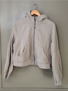 lululemon athletica Light Gray Cropped Zip Hoodie